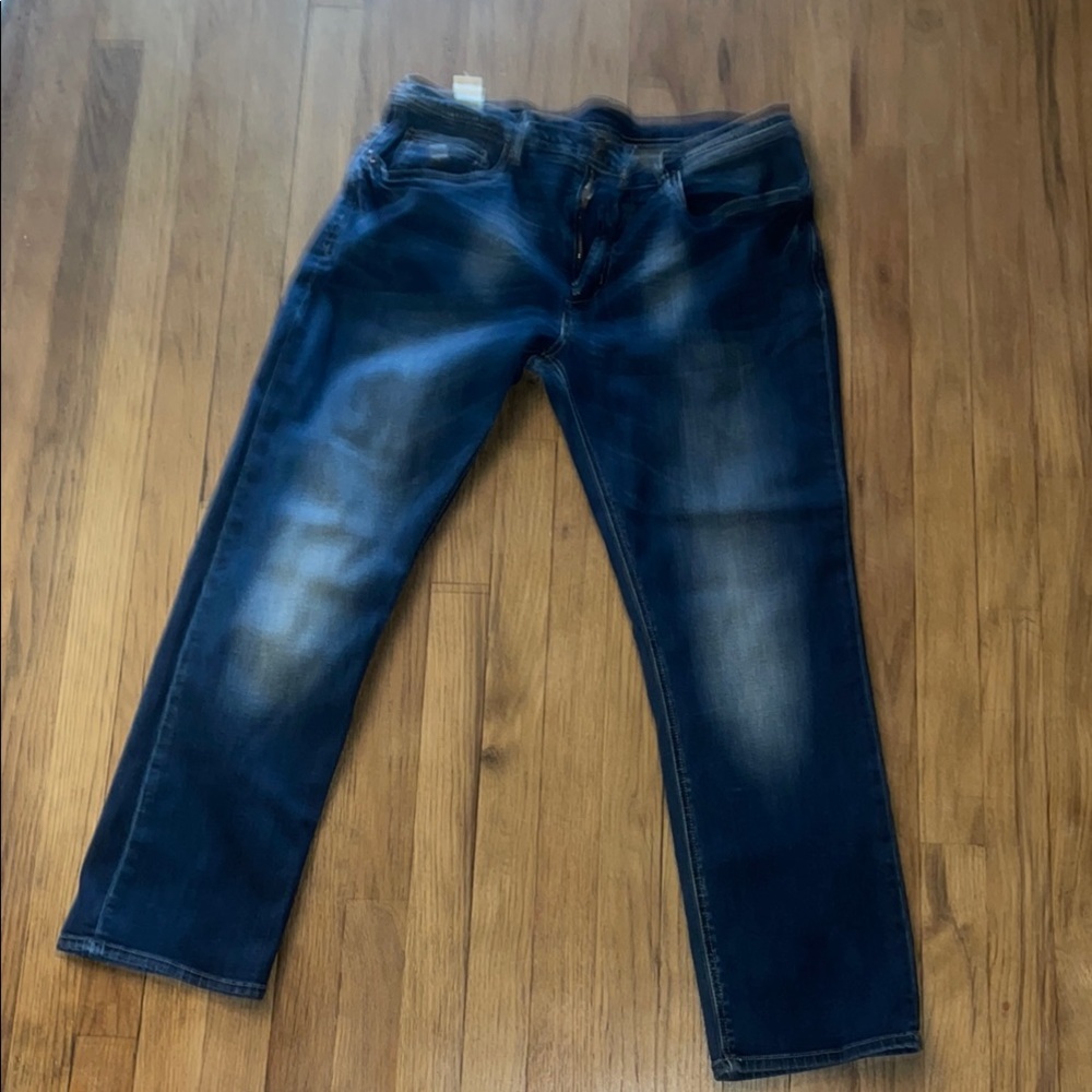 Buffalo David Bitton Blue Slim Straight Jeans Classic Denim